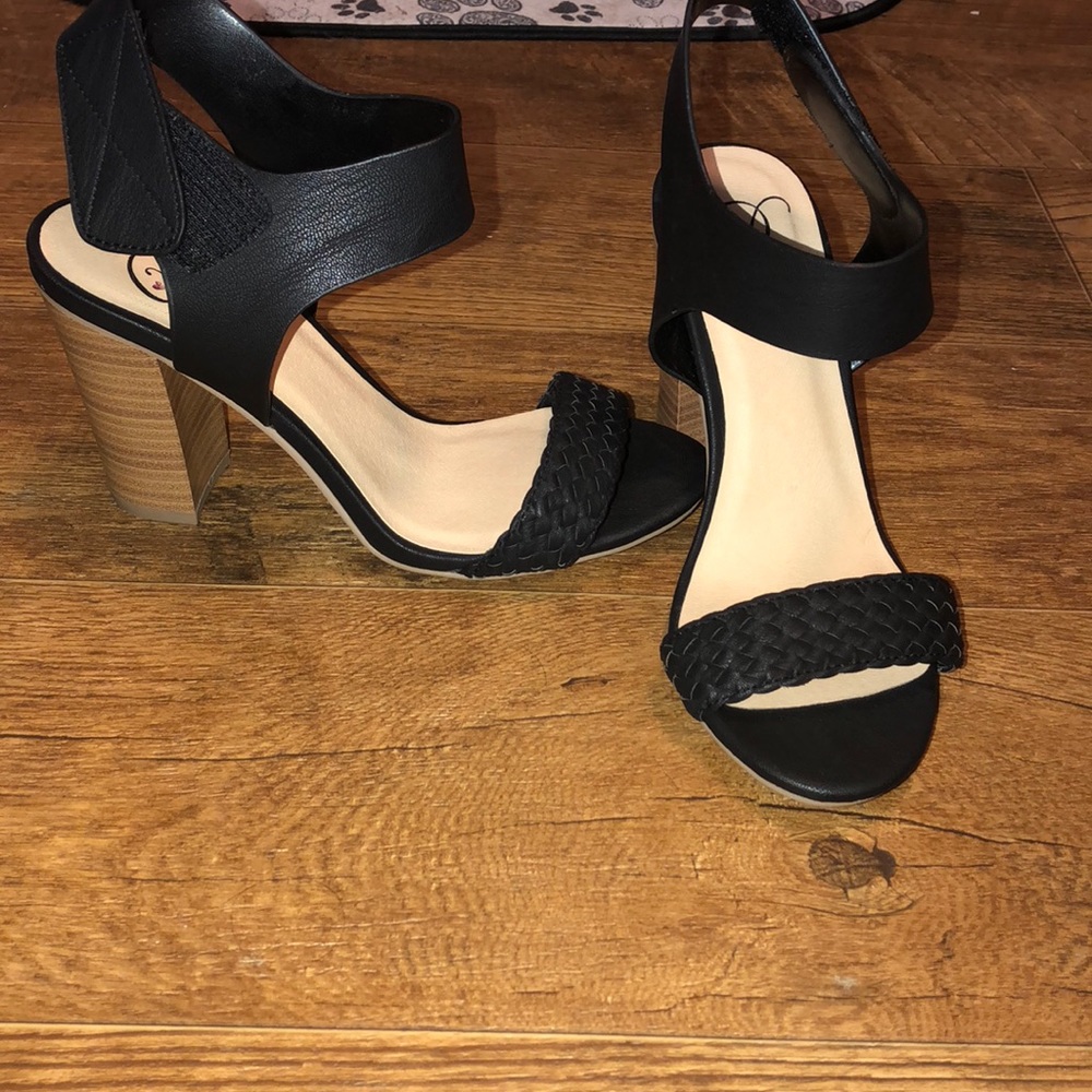 Black block heels